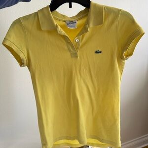 Fitted, Short Sleeve Yellow Lacoste Shirt (34, S)